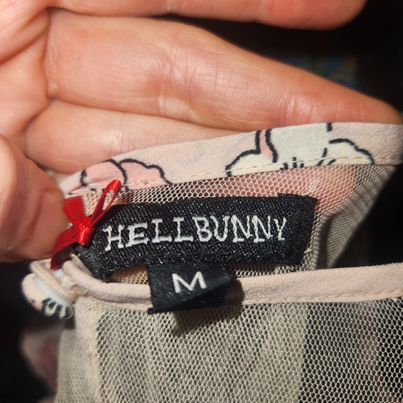 Floral Hell Bunny Dress with Sheer Shoulder Detail - Picture 6 of 6